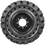 Set of 4, 12x16.5 Telehandler Solid Tires with 8 bolt Rims