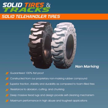 13.00-24 Telehandler Solid Tires with 12 Bolt Hole Rims