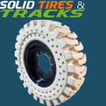 Set of 4, 13.00-24 Non-Marking Solid Telehandler Tires with Rims