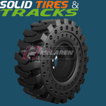 Set of 2, 17.5-25 Mclaren NuAir Solid Backhoe Tires replaces 19.5-24 Tires